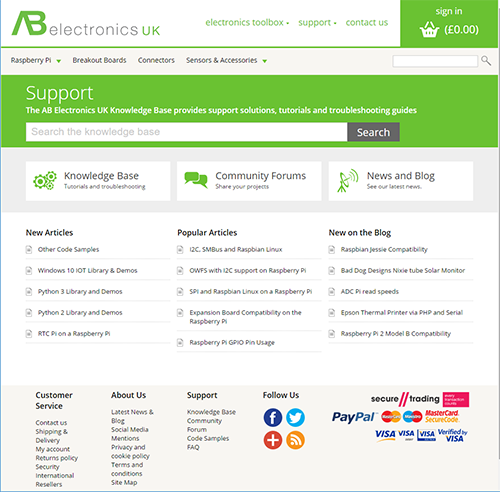 New Knowledge Base support section
