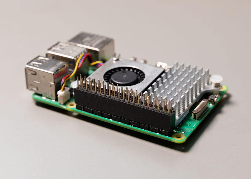 The header fitted to the Raspberry Pi