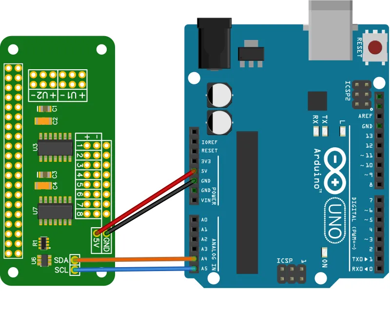 ADC Pi connected to an Arduino Uno