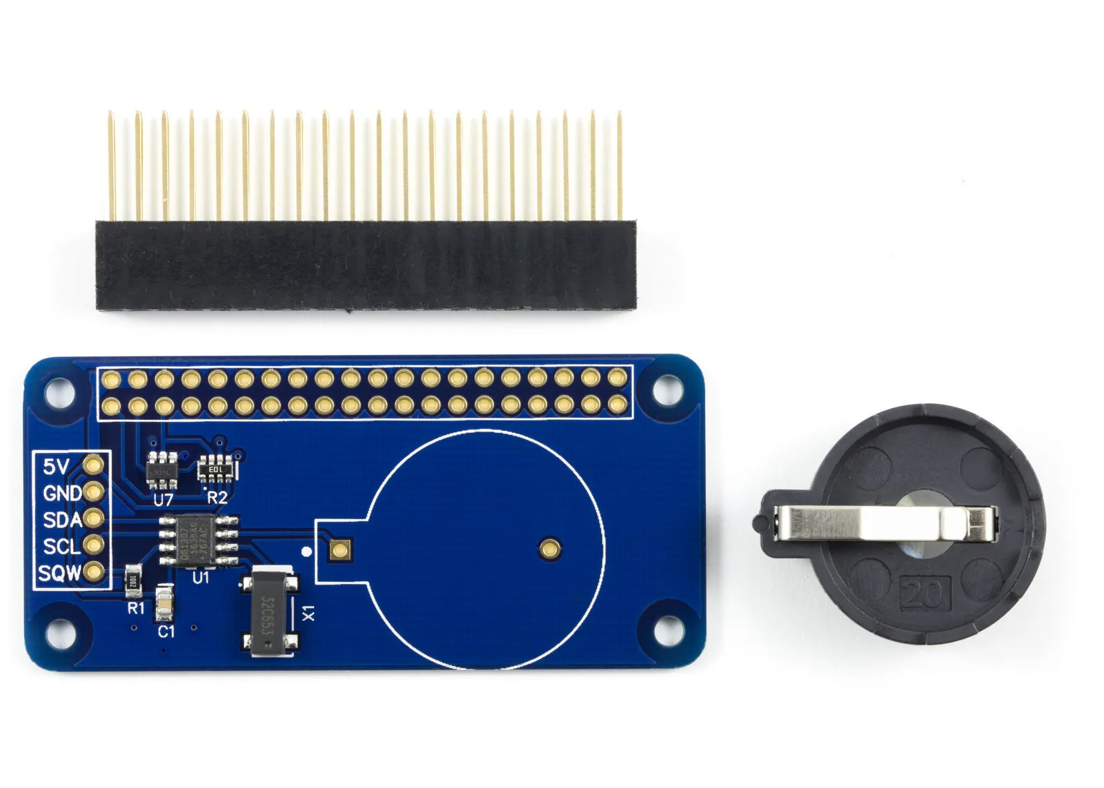 RTC Pi supplied with connectors unsoldered Thumbnail