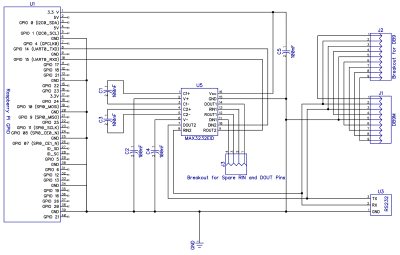 RS232 serial interface for the Raspberry Pi Zero rj45 connectors wiring diagram 